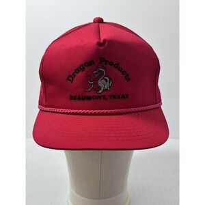 VTG 90s Youngan Snapback Red Rope Hat Cap Dragon Products Beaumont Texas